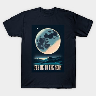 Moon Adventure Vintage Travel Poster T-Shirt